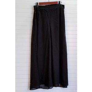 [rig] black crepe wide leg pants